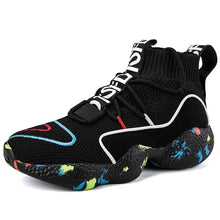 Load image into Gallery viewer, ADBOOV High Top Sneakers Women Knit Upper Breathable Sock Shoes Woman Thick Sole 5 CM Fashion sapato feminino Black / White