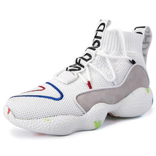 Load image into Gallery viewer, ADBOOV High Top Sneakers Women Knit Upper Breathable Sock Shoes Woman Thick Sole 5 CM Fashion sapato feminino Black / White